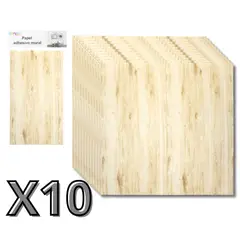 GENERICO - Pack 10 Laminas Adhesivas 3d Madera 70x77 Papel Mural