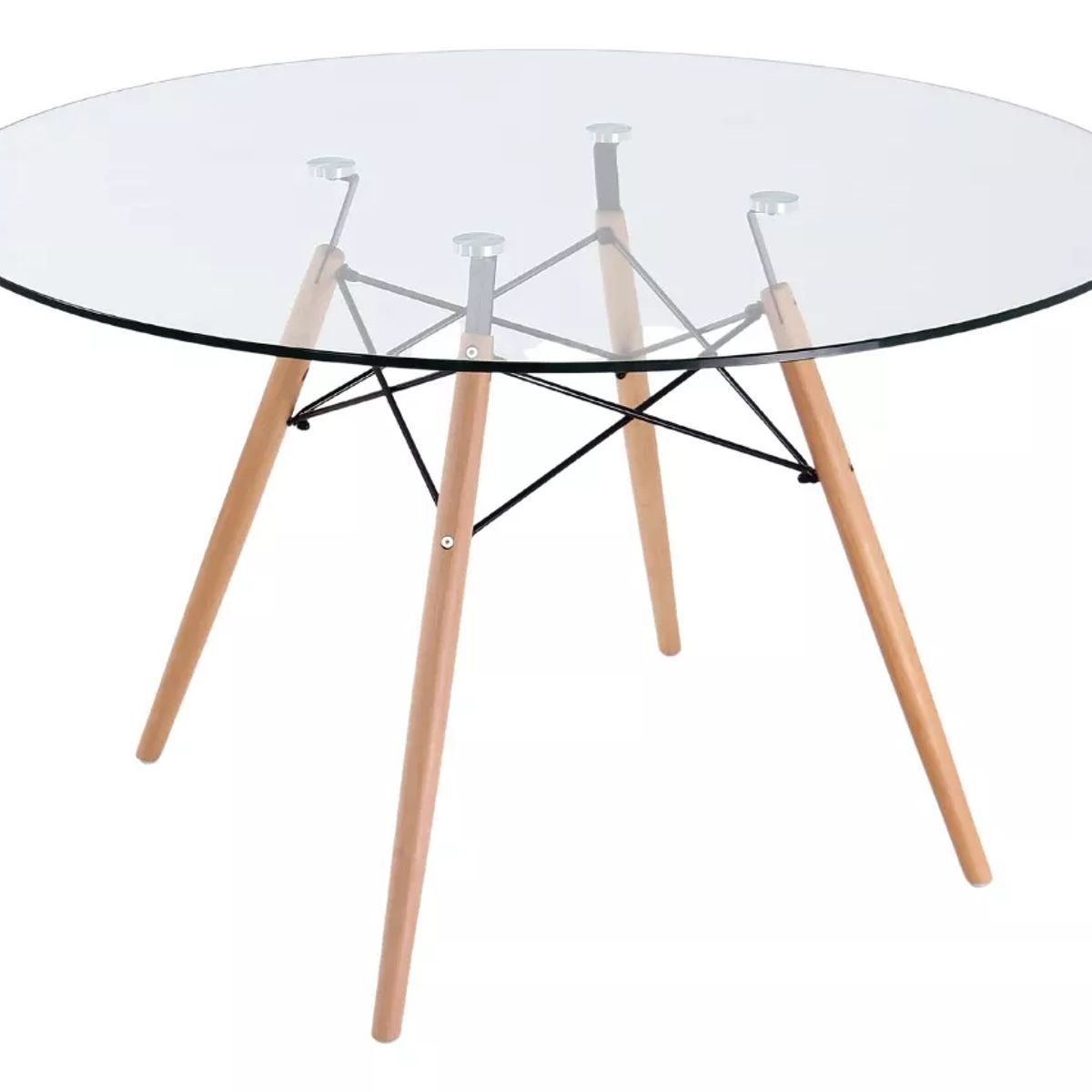 MOBOI - Mesa Eames Redonda de Vidrio 80cm