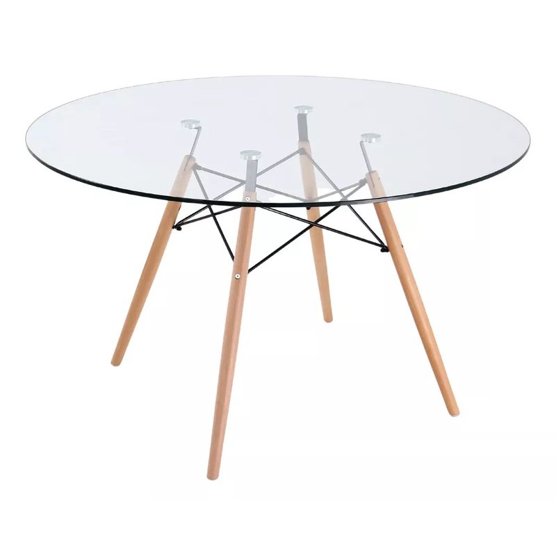 MOBOI - Mesa Eames Redonda de Vidrio 80cm