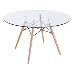 MOBOI - Mesa Eames Redonda de Vidrio 80cm