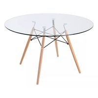 Mesa Eames Redonda de Vidrio 100cm