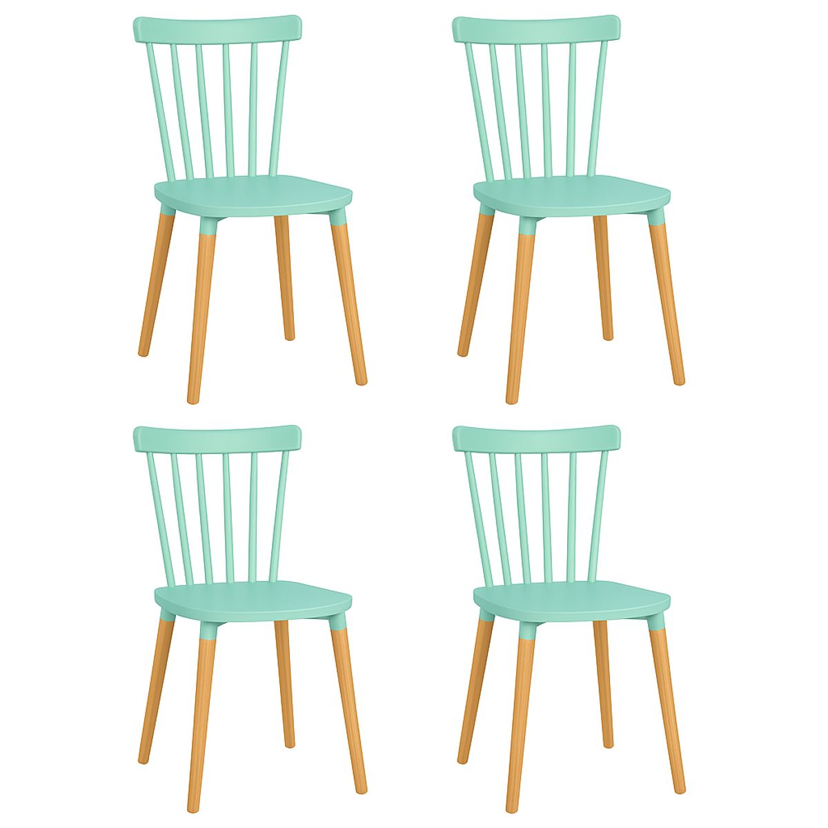 MOBOI - Pack 4 Sillas Windsor para Comedor o Terraza Menta