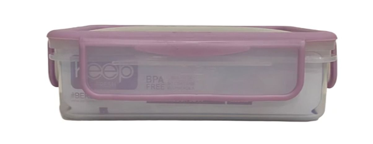 HERMETICO PP 600ML RECTANGULAR ROSADO