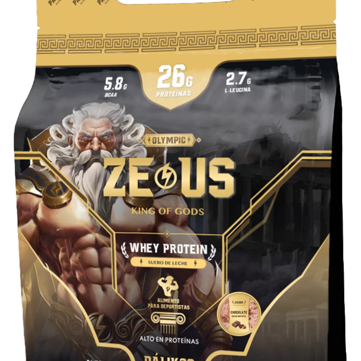 PALIKOS FITNESS - Proteina Zeus 100% Whey Sabor Chocolate  Formato Doypack