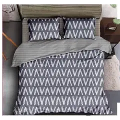 GENERICO - Cubrecama 2 plaza gris letra vv quilt verano 100% COTTON