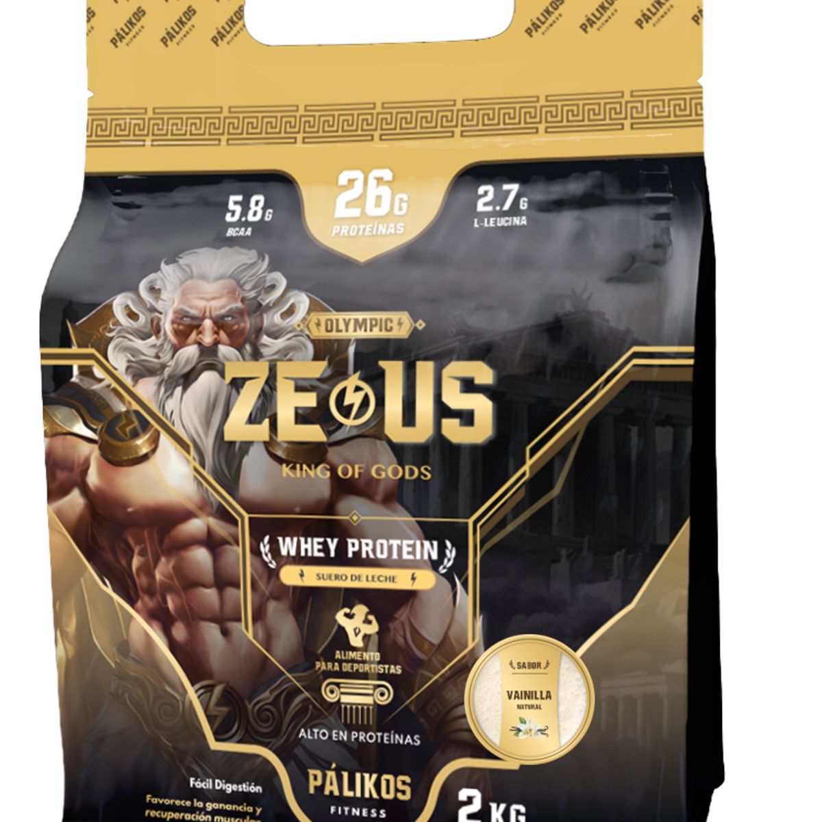 PALIKOS FITNESS - Proteina Zeus 100% Whey Sabor Vainilla  Formato Doypack