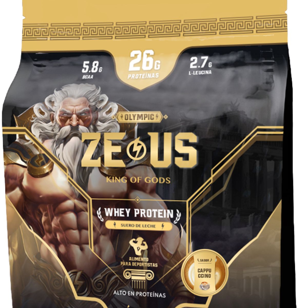 PALIKOS FITNESS - Proteina Zeus 100% Whey Sabor Cappuccino Formato Doypack