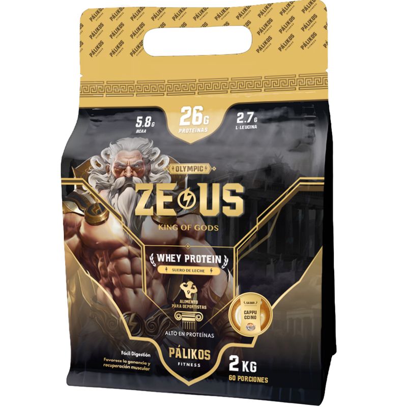 PALIKOS FITNESS - Proteina Zeus 100% Whey Sabor Cappuccino Formato Doypack