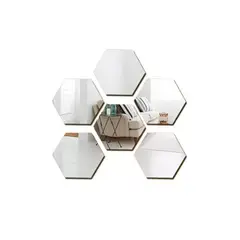 GENERICO - Espejos Hexagonal Decorativo Pack x6 Adhesivos Muro