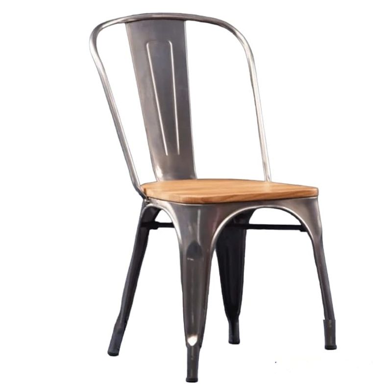 GENERICO - Silla Tolix Asiento Madera 4 Unidades