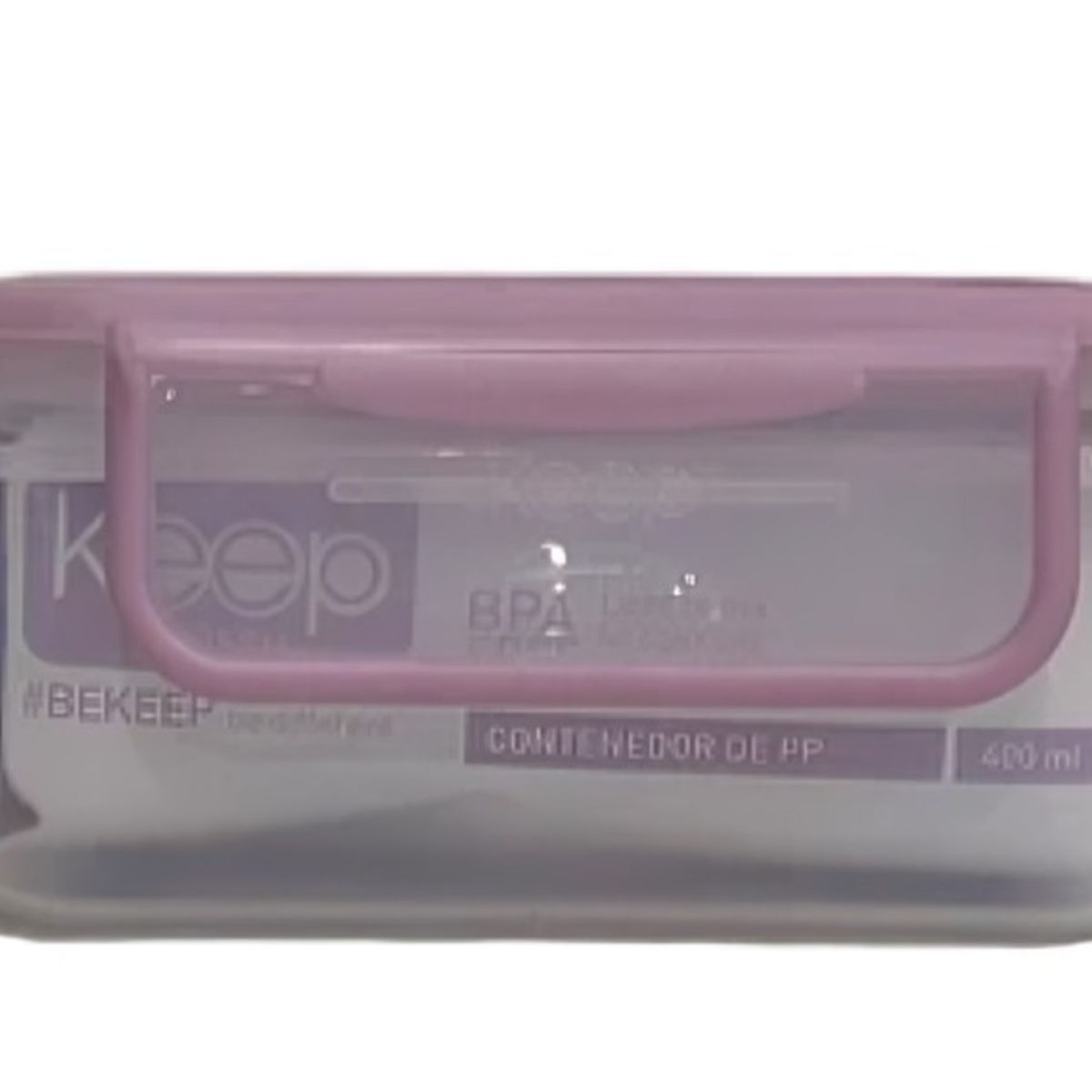 KEEP - HERMETICO PP 400ML RECTANGULAR  ROSADO