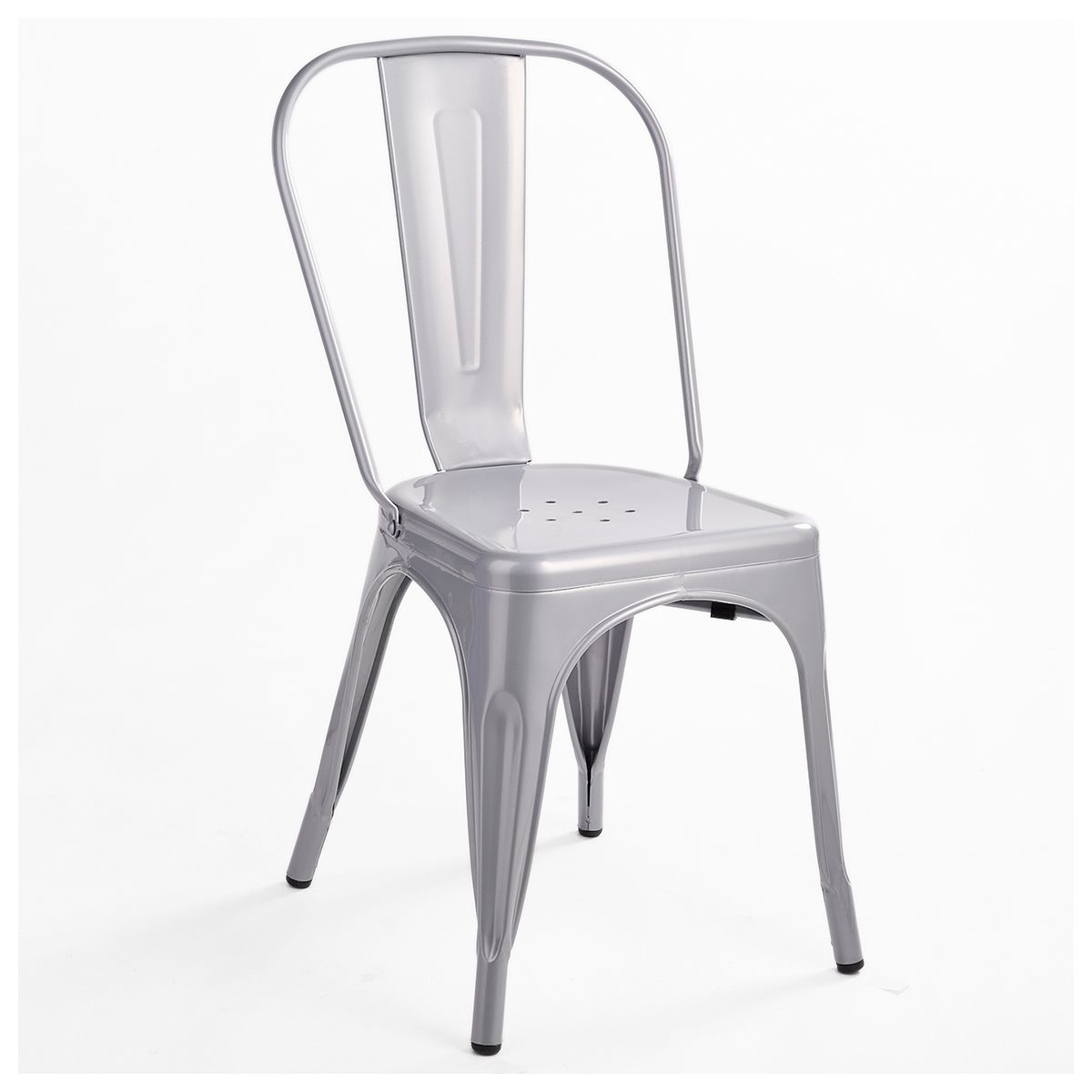 NOVAHUS - Silla de Bar Metal Tolix Gris