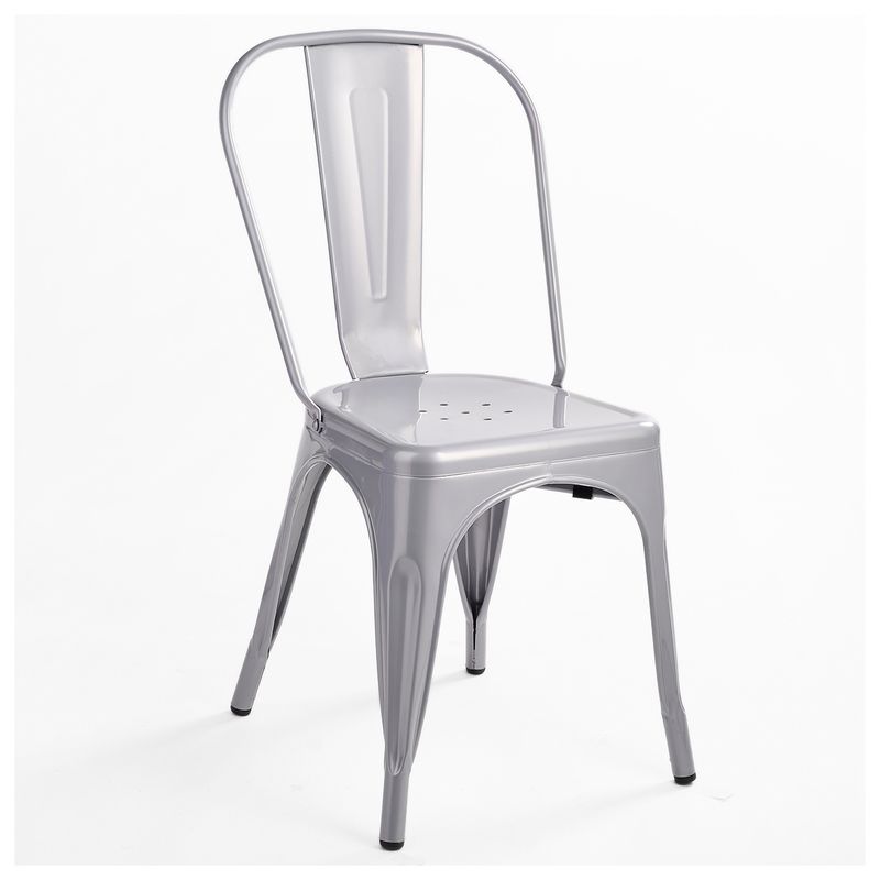 NOVAHUS - Silla de Bar Metal Tolix Gris