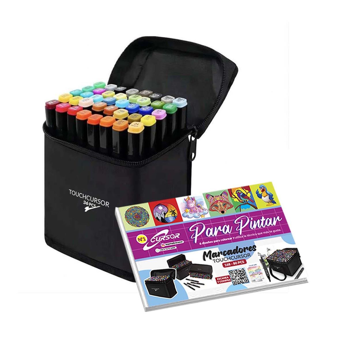 GENERICO - Marcadores Doble Punta TOUCH 36 Pcs - Multicolor