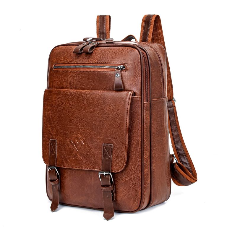 Mochila MOVAC Elite De Cuero Pu Elegante Multifuncional Gran Capacidad Marron TALLA UNICA