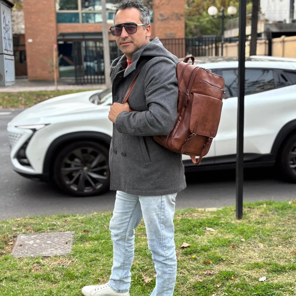 MV MOVAC - Mochila MOVAC Élite De Cuero Pu Elegante Multifuncional Gran Capacidad