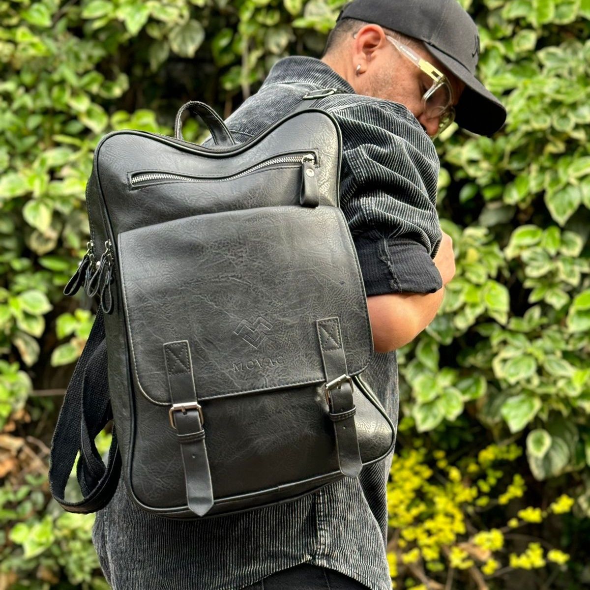MV MOVAC - Mochila MOVAC Élite De Cuero Pu Elegante Multifuncional Gran Capacidad