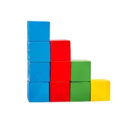 MOTARRO - Cubos De Madera Para Artesanías/manualidades 12 Uni. Colores