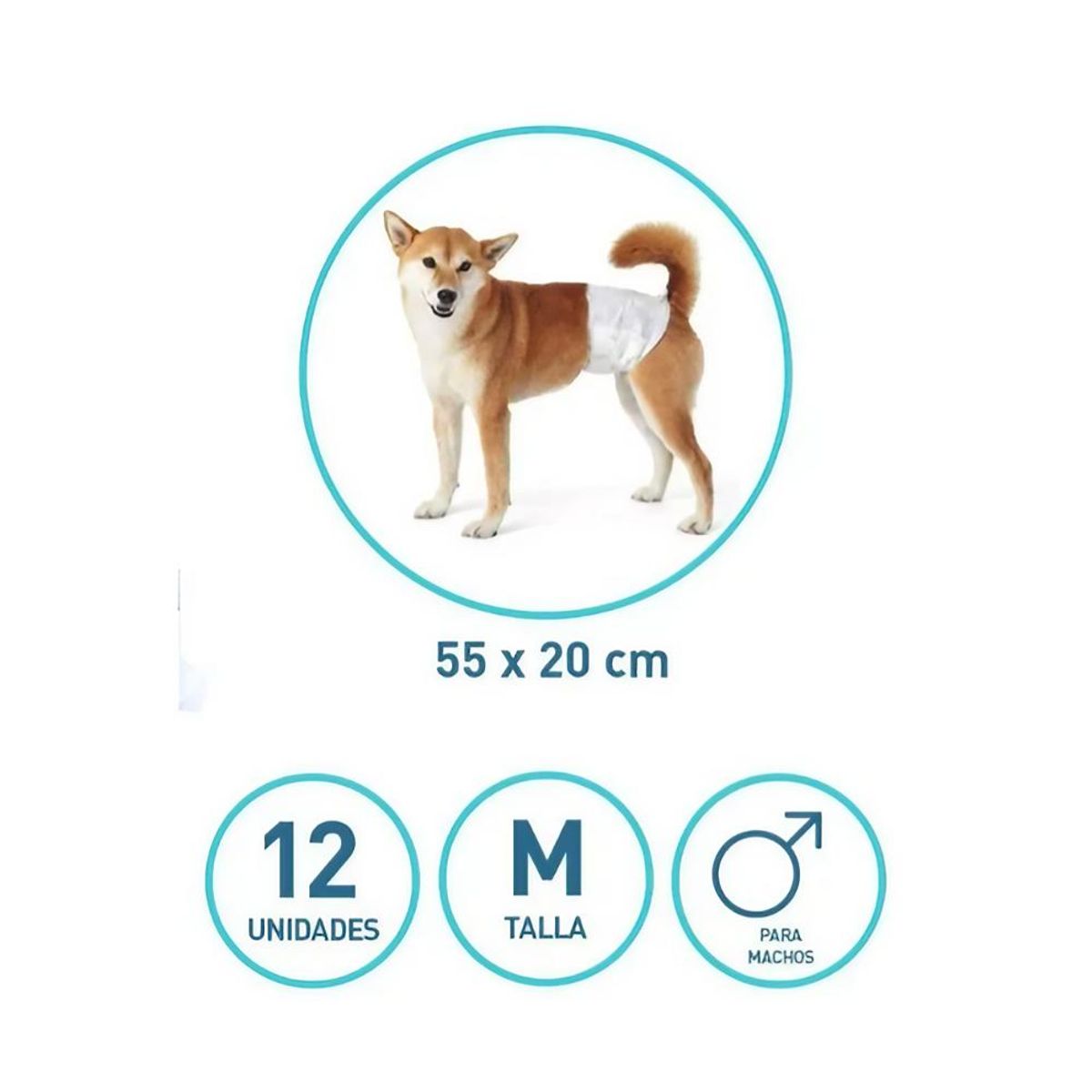GENERICO - 12 Pañales Para Perro Macho M