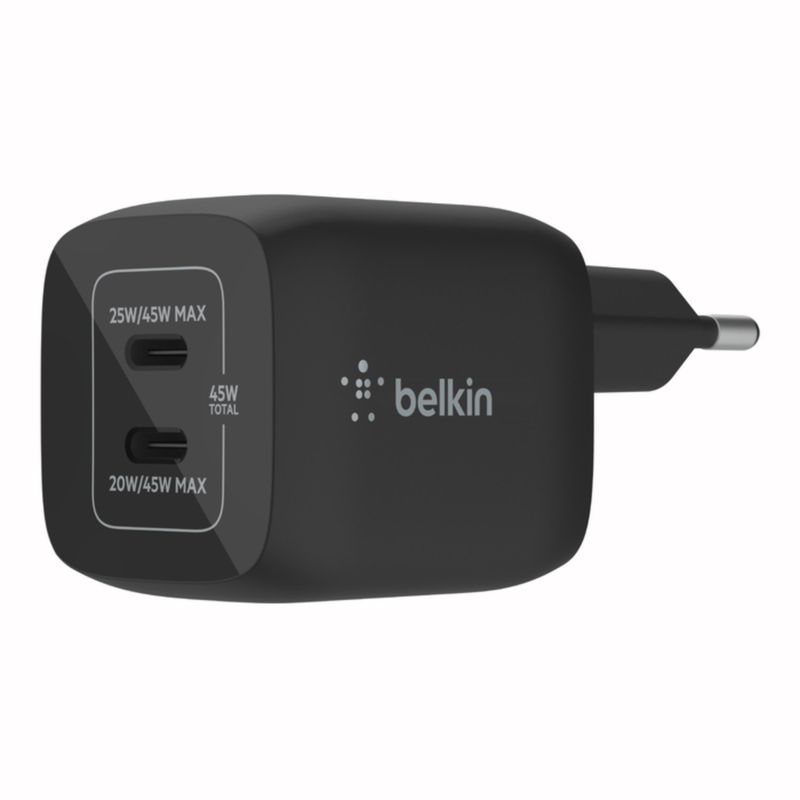 BELKIN - Cargador 45W Max 2x USB-C Belkin Negro