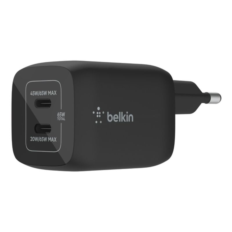 BELKIN - Cargador 65W Max 2x USB-C Belkin Negro