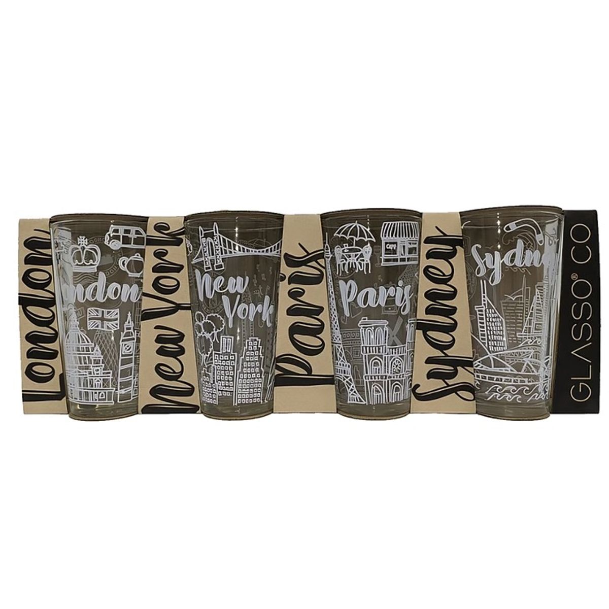 GLASSO - SET 4 VASOS CITY COLLECTION GLASSO