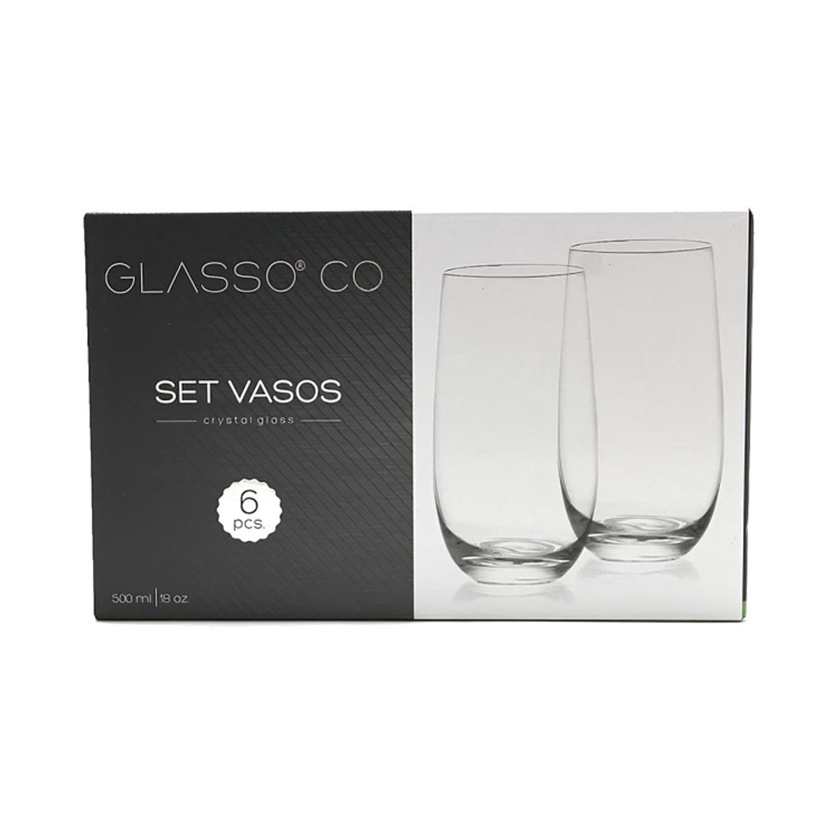 GLASSO - SET VASO 500 ML CRISTAL GLASSO