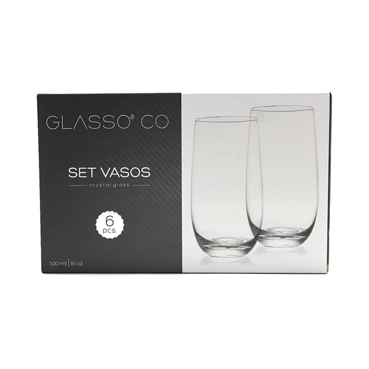 GLASSO - SET VASO 500 ML CRISTAL GLASSO