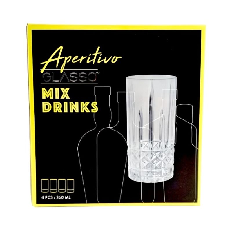 GLASSO - SET 4 VASOS MIX DRINKS VINTAGE GLASSO