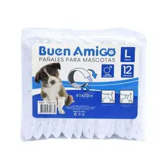 GENERICO - 12 Pañales Para Perro Macho L