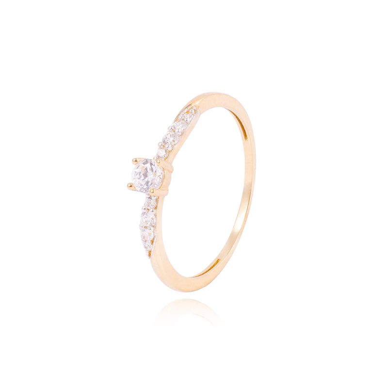 JB JOYAS BARON - Anillo Compromiso de Oro 18Kt Solitario Granito