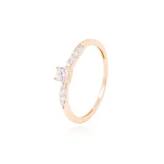 JB JOYAS BARON - Anillo Compromiso de Oro 18Kt Solitario Granito