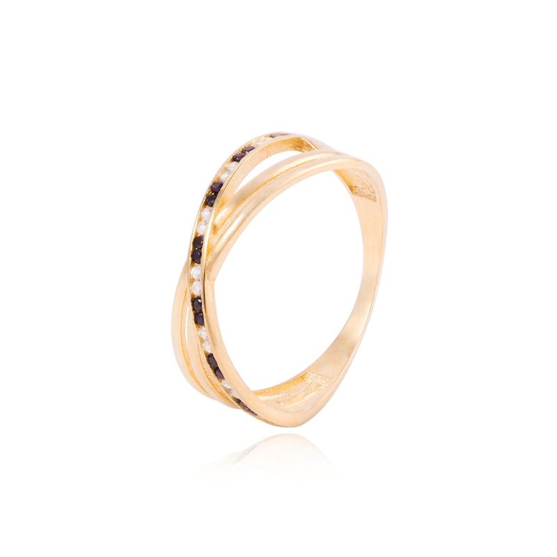 JB JOYAS BARON - Anillo Compromiso de Oro 18Kt Circón con Onix
