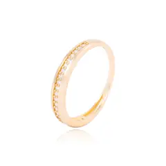 JB JOYAS BARON - Anillo Compromiso de Oro 18Kt Circón Riel Ovalado