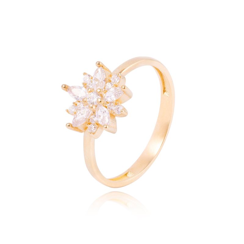 JB JOYAS BARON - Anillo de Oro 18kt Rosetón Circón