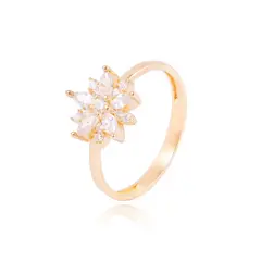 JB JOYAS BARON - Anillo de Oro 18kt Rosetón Circón