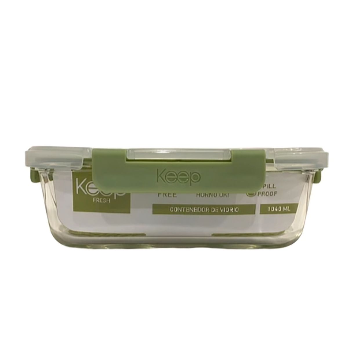 KEEP - HERMETICO RECTANGULAR 1040ML GLASS KEEP VERDE