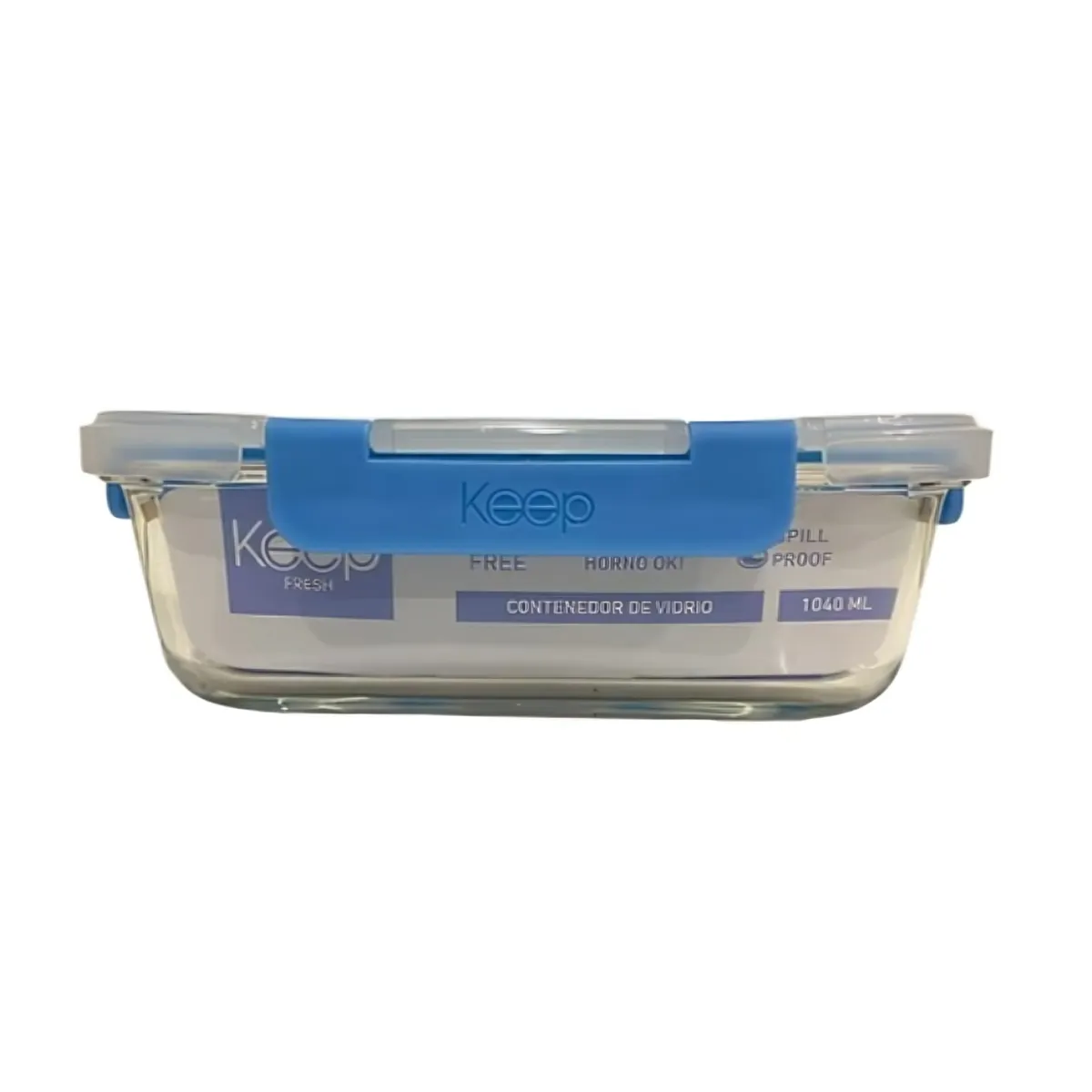 KEEP - HERMETICO CUADRADO 800ML GLASS KEEP AZUL