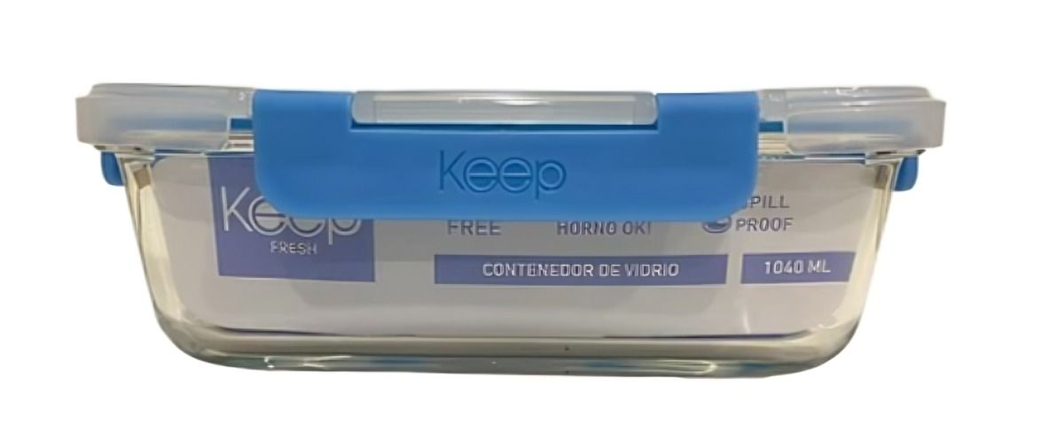 HERMETICO RECTANGULAR 1040ML GLASS AZUL