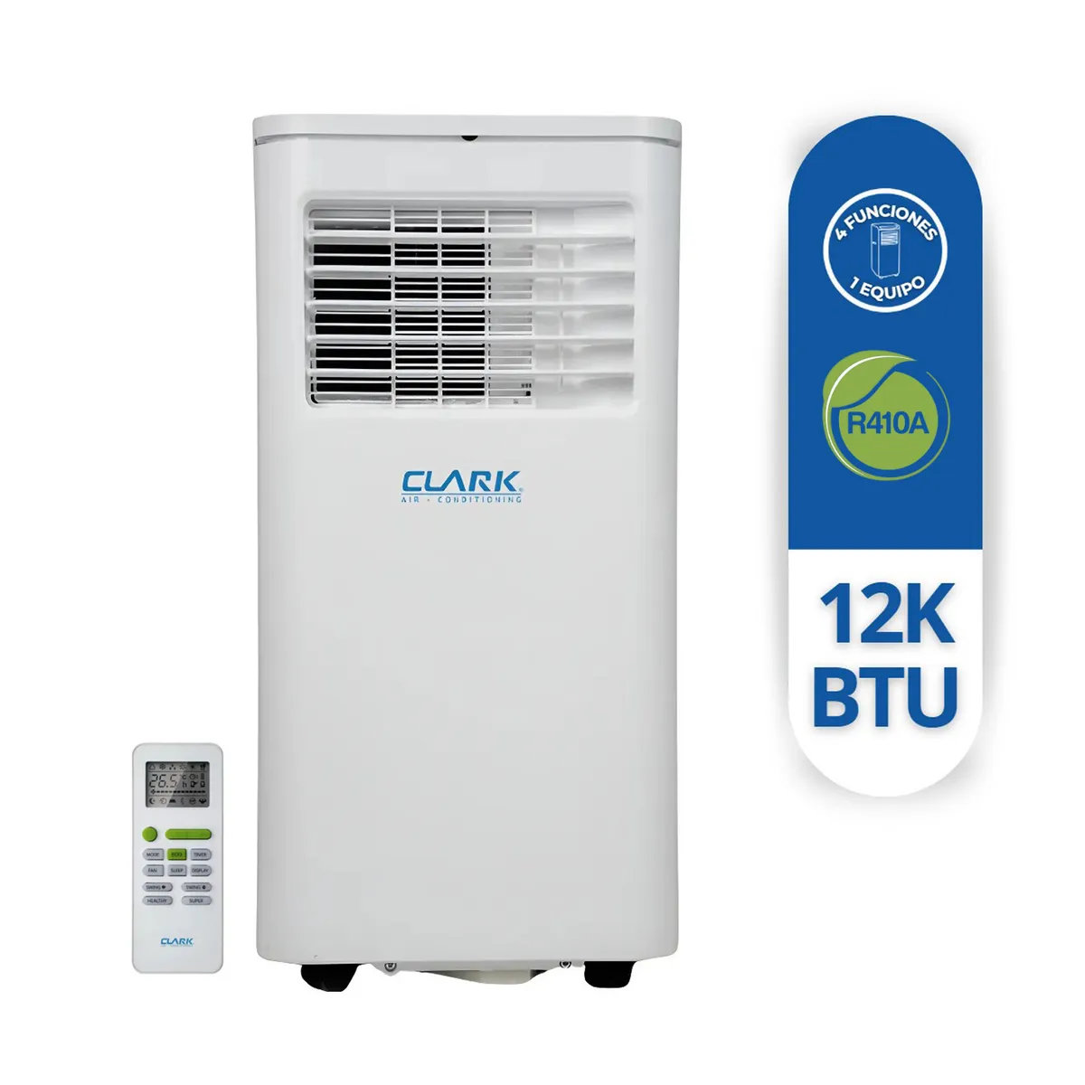 CLARK - EQUIPO AIRE ACONDICIONADO PORTÁTIL 12.000 BTU/HR, 220V