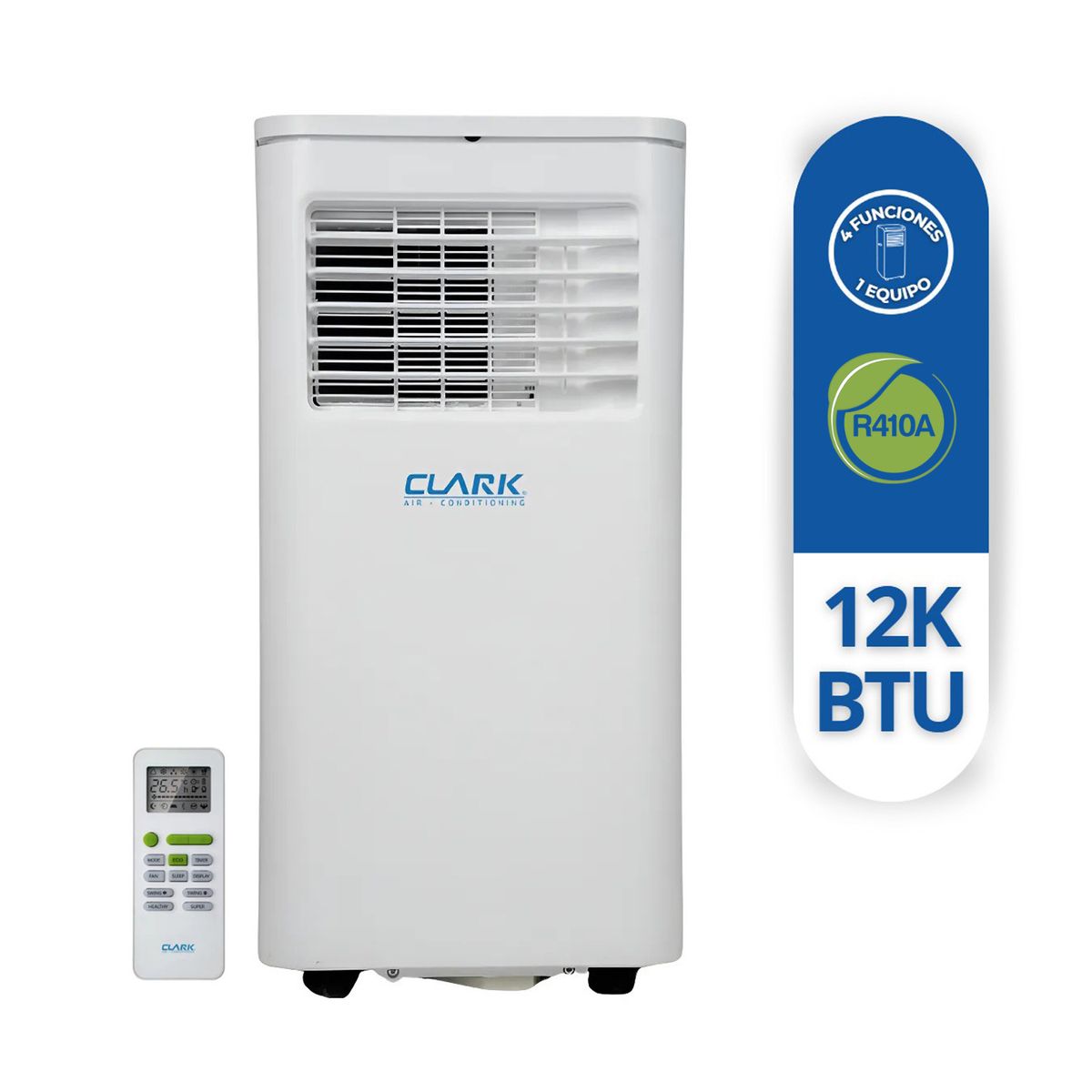CLARK - EQUIPO AIRE ACONDICIONADO PORTÁTIL 12.000 BTU/HR, 220V