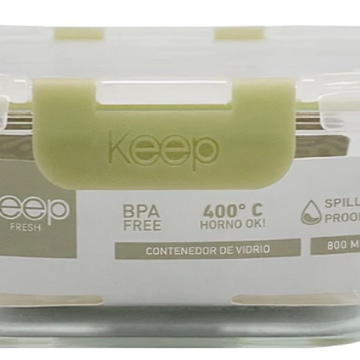 OEM - HERMETICO CUADRADO 800ML GLASS KEEP VERDE