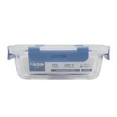 KEEP - HERMETICO RECTANGULAR 640ML GLASS AZUL