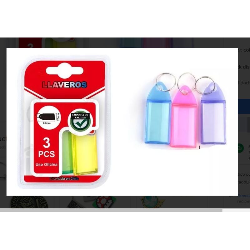 GENERICO - 36 Llaveros Etiqueta Identificador Colores  Pastel Mixtos
