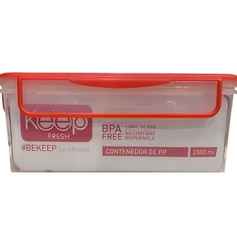 KEEP - HERMETICO PP 2300 ML RECTANGULAR ROJO
