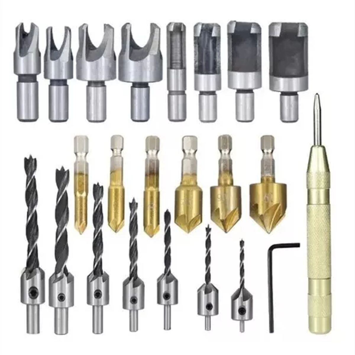 GENERICO - kit 23 brocas avellanadoras madera