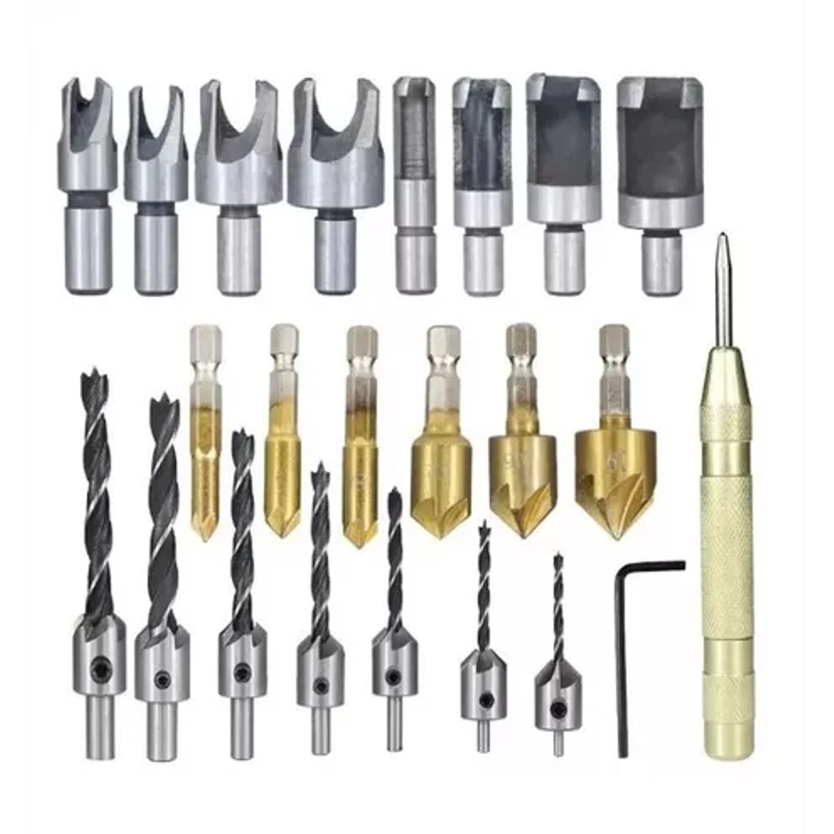 GENERICO - kit 23 brocas avellanadoras madera