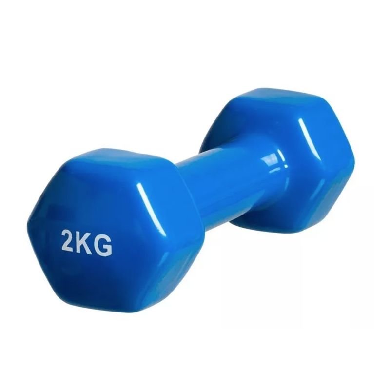 GENERICO - Pesa Mancuerna De 2kg unidad Fitness Vinilo Azul