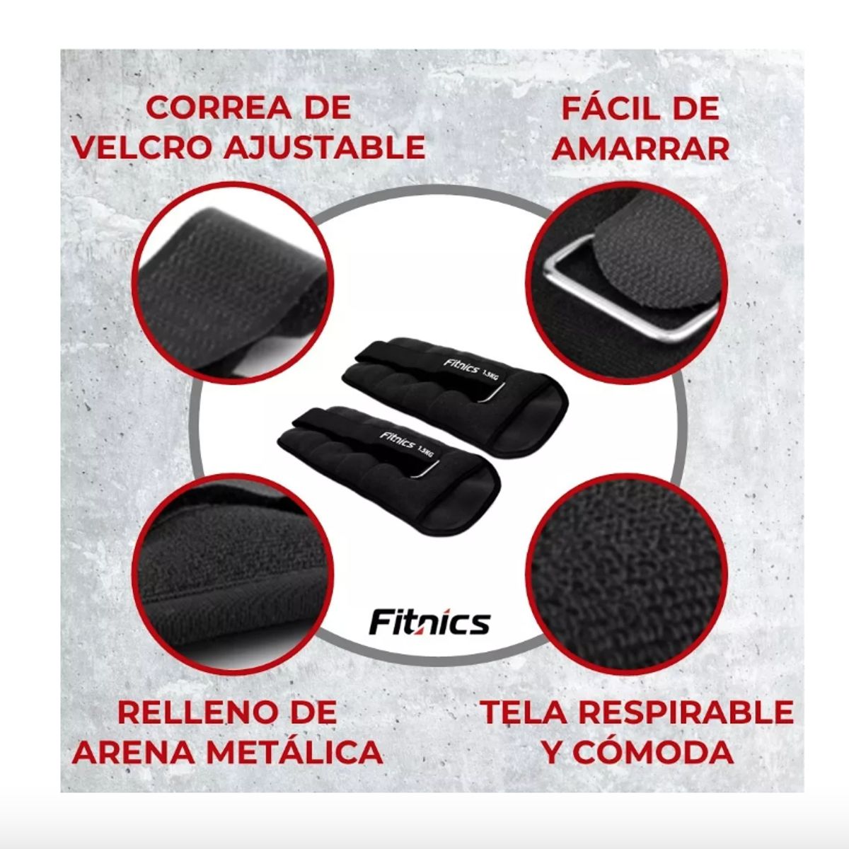 GENERICO - Pesas Tobillo / Muñeca Set 2 De 1,5kg C/u