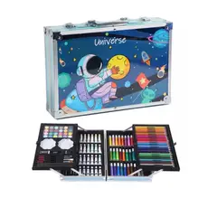 GENERICO - Kit Dibujo Para Niño De 145 Pcs En Maleta Aluminio Dos Pisos